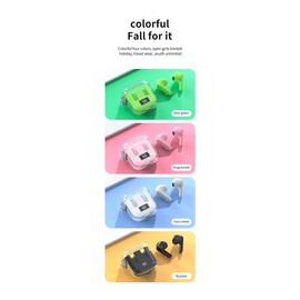 True Wireless Earbuds, High definition digital display,HIFI surround sound, Long Playtime,Water-Resistant, Large capacity charging compartment,2 Mics for Clear Calls,Smart Bluetooth Earphones (black)