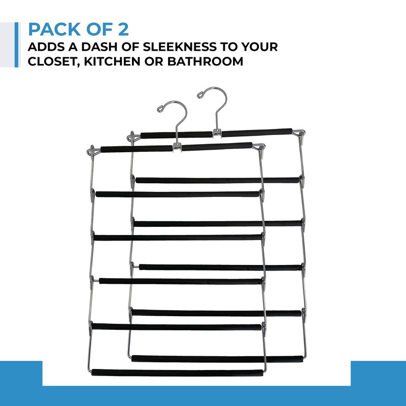 Multi Tier Swing Arm Pants Hanger | Space Saving Clothing