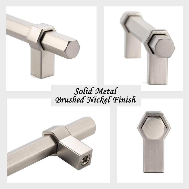 ASKANO 10 Pack 5 Inch Hole Centers, Brushed Nickel Cabinet