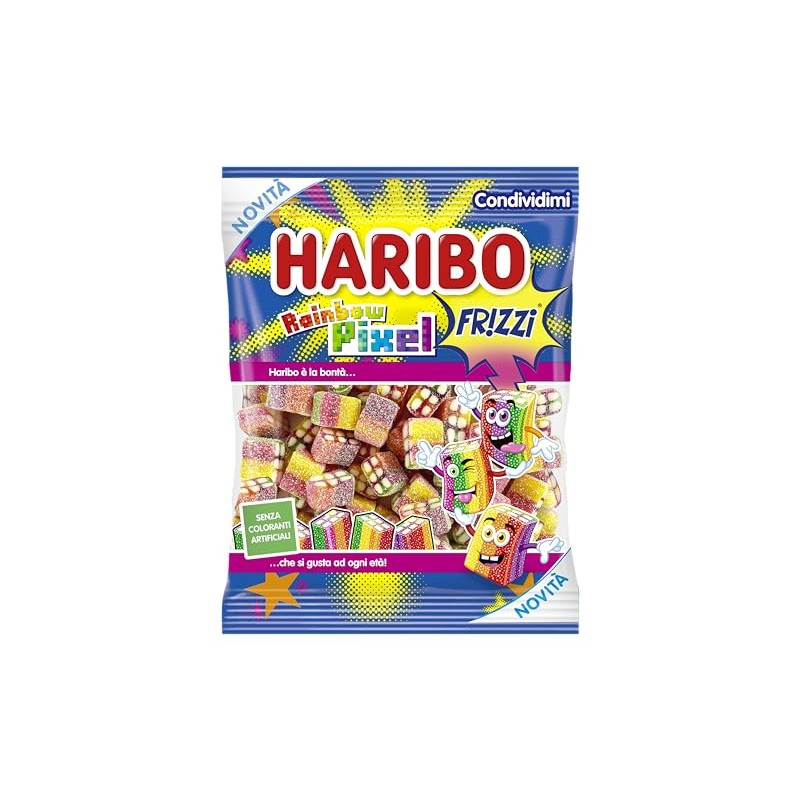 Haribo Rainbow Pixel Gummy Candy 160g