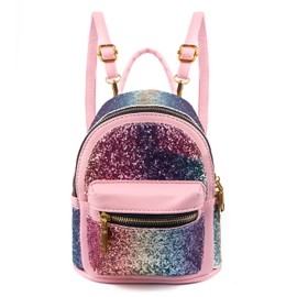 SEALINF Women Girl Bling Mini Backpack Convertible Shoulder Cross Bags Purse (pink-2)