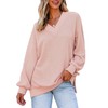 Dokotoo Womens Oversized Sweatshirt Waffle Knit Long Sleeve V Neck