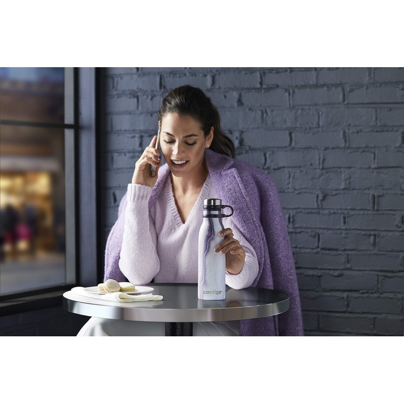 Contigo 2045470 Couture THERMALOCK vakuumisolierte Edelstahl-Wasserflasche, Sandstein