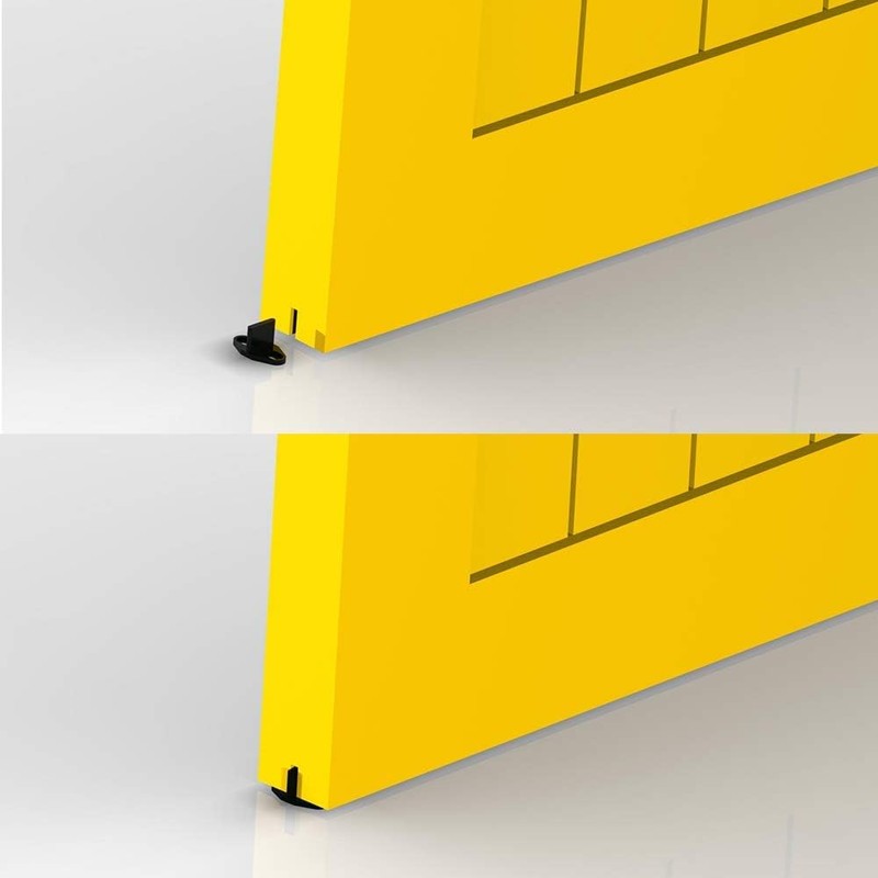 Black Coated Plastic Barn Door Floor Guide Barn Door Hardware