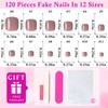 LoveOurHome 120pc Coffee Press on Toenails Women Fake Toe Nails