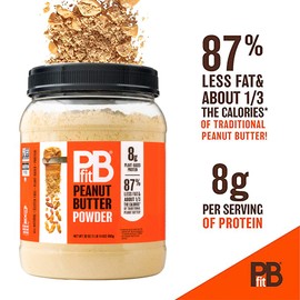 PBfit All-Natural Peanut Butter Powder, Powdered Peanut Spread From Real Roasted Pressed Peanuts, 8g of Protein (30 Oz.)