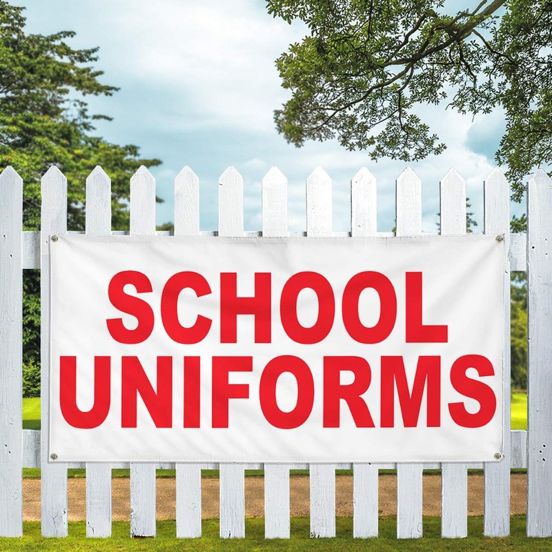 Vinyl Banner Multiple Sizes School Uniforms Red Education Outdoor Weatherproof