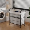 Laundry Hamper 3 Section, 145L Rolling Laundry Sorter Basket with