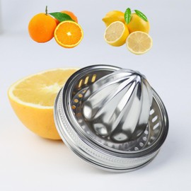 Stainless Steel Mason Jar Juicer Lid for 3.38 Inch Wide Mouth Mason Jar.Hand Squeezer Top for Citrus Lemon Orange Reamer Manual Hand Juicer Jar Lid 1Pack