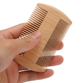 Lice Comb, Wooden Beard Comb, Professional Portable Double-Sided Lice Comb with Fine Teeth (10 x 6 cm / 3.9 x 2.4 inches)