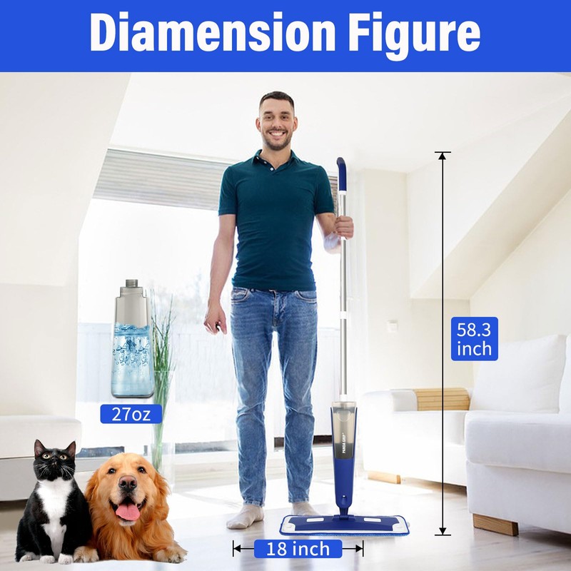 Mop for Multi-Purpose Floor Premium Spray Mop, 18 inch Professional