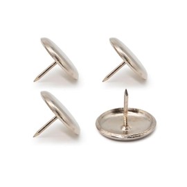 K.D.J. Brand Furniture Gliders Metal Pack of 4 Diameter 25 mm, Round, Carpet Gliders for Chairs, Chair Glides for Carpet and Carpet, Metal Gliders with Nail - Made in Germany