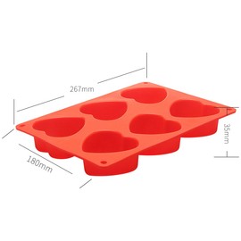RoseFlower Silikon-Kuchenform mit 6 Mulden, Herzform, insektenförmig, antihaftbeschichtet, Backform für Süßigkeiten, Gelee, Schokolade, Desserts und Kuchen, Festivals, Jubiläen