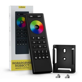 BTF-LIGHTING BTF-LIGHTING RC03RFB RGB RGBW RGBCCT RF Remote Control 4-Zone Group Control for 5050SMD FCOB COB RGB RGBW RGBCCT LED Strips DC5V DC12V DC24V Work with WB5 LM052 LM053 C03W C04W C05W C03RF C04RF etc