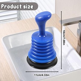 Sink & Toilet Plunger – Compact Drain Unblocker for Kitchen Sinks, Bathrooms, Showers & Toilets | High Suction Power & Ergonomic Handle for Easy and Effective Clog Removal