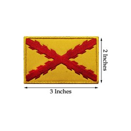 2 PCS AliPlus Spain Burgundy Cross Flag Patches Embroidered Patches Tactical Morale Patch Hook and Loop(Yellow Red)