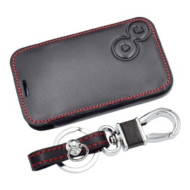 Happyit Leather Car Key Case Cover Key Ring for Renault Laguna Espace 2 Buttons Smart Remote