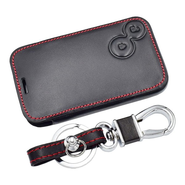 Happyit Leather Car Key Case Cover Key Ring for Renault