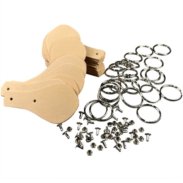 Key Fob Kit 10 Pack - Vegetable Tanned Vegtan Tooling