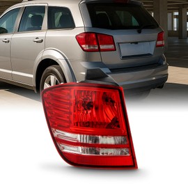 AKKON - Fits 2009-2020 Dodge Journey [Halogen Type] Chrome Red Tail Light Outer Driver Left Side Replacement