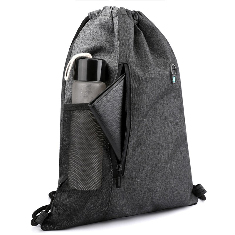 Gym Sack with Earphones Jack Drawstring Backpack Water-resistant Drawstring Bucket