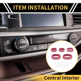 REPAIROCK 1 Set Air Conditioner Volume Control Switch Knob Cover Ring for Ford Maverick 2022-2024 Air Conditioning Button Cover Trim Decoration Pink