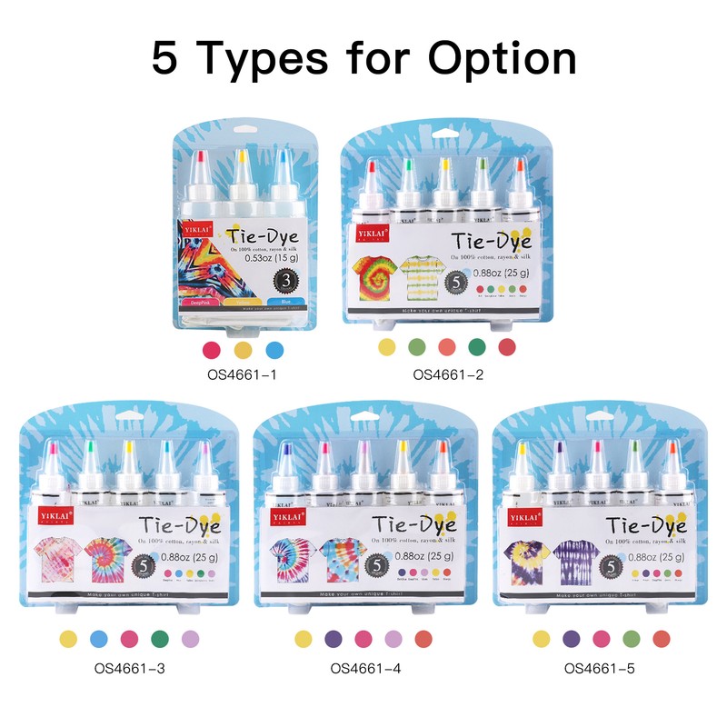 5 Colors DIY Tie Dye Kits Fabric Dye Set Fabric