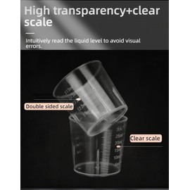 BPA-Free 30ml (1oz) Liquid Measuring Cups (10-Pack) - Mini Plastic Graduated Beakers for Kitchen, Lab, Crafts, Resin - Clear Dual Scale, Accurate safety, Stackable