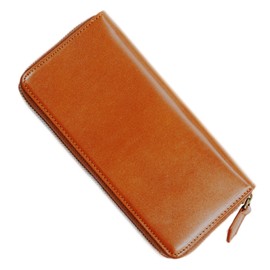Men's Tochigi Leather Long Wallet, Zipper, Brown