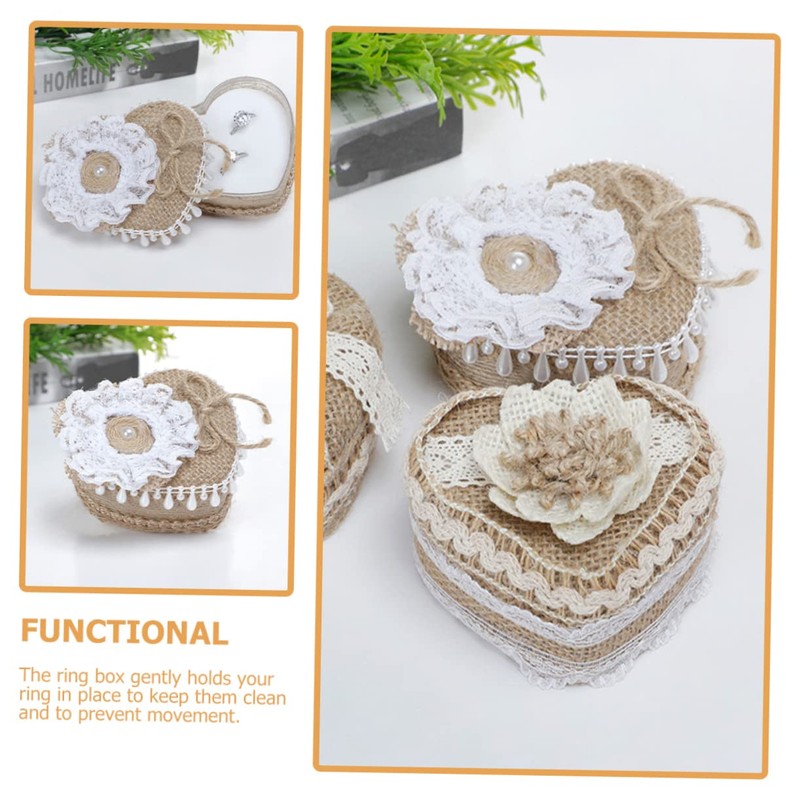 Zerodeko Box Heart Shaped Ring Box Ring Bearer Ring Holder