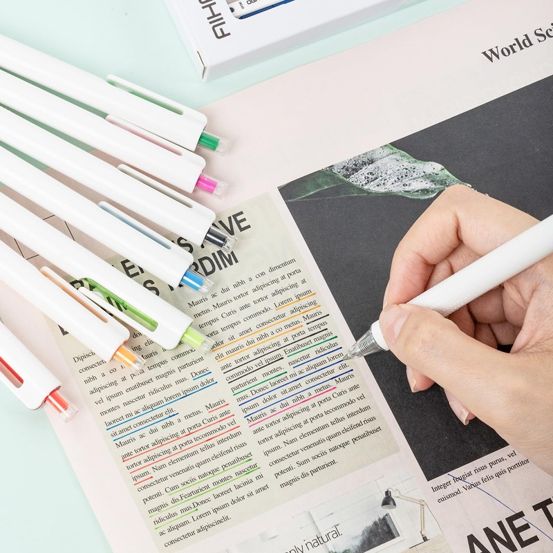 AIHAO Gel Pens 0.7mm Medium Point, Retractable Colored Ink Pens,