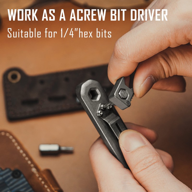 KeyUnity KA13 Titanium Bottle Opener Keychain, 2 in 1 EDC