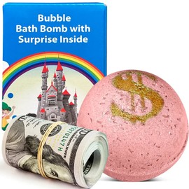 Relaxcation 1 Cash Money Bath bomb Random Bill Inside handmade in USA w/ Rich Blossom Aroma