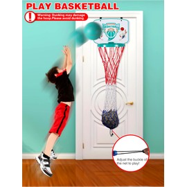 CT SPORTS Basketball Laundry Hamper for Kids - Over The Door 2 in 1 Hanging Basketball Hoop Basketball Hamper Gift for Kids - Keeps Clothes Off The Floor & Encourages Tidiness (Green/Easter)