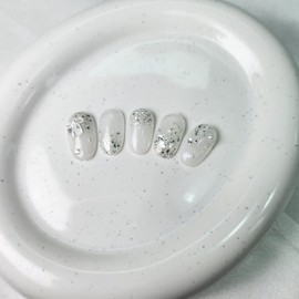 White Chain Ribbon Nail - Sanding Buffer / 화이트 체인리본 네일 - 샌딩버퍼