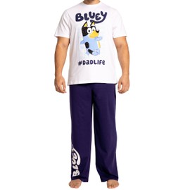 Bluey Pajamas | Cotton Mens Pajamas Set For Daddy | Dad Mens Pjs | Blue XL