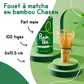 Panda Tea Bamboo Matcha Whisk | A Perfect Matcha Accessory For Matcha Preparation | The Traditional Japanese Chasen Bamboo Whisk Contains 100 Stems