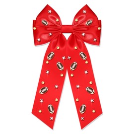 Football Hair Bow for Women Game Day Clips Sports Charm Hair Accessories Fan Party Favors