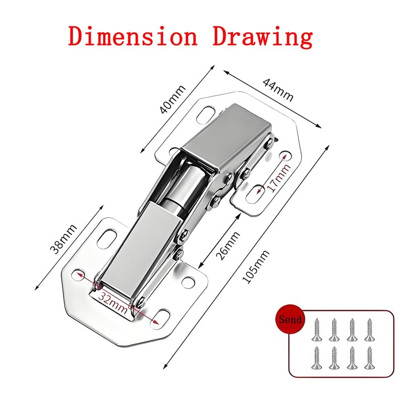 2 Pieces Hidden Hinges Soft Close Surface Mount Kitchen Cabinet