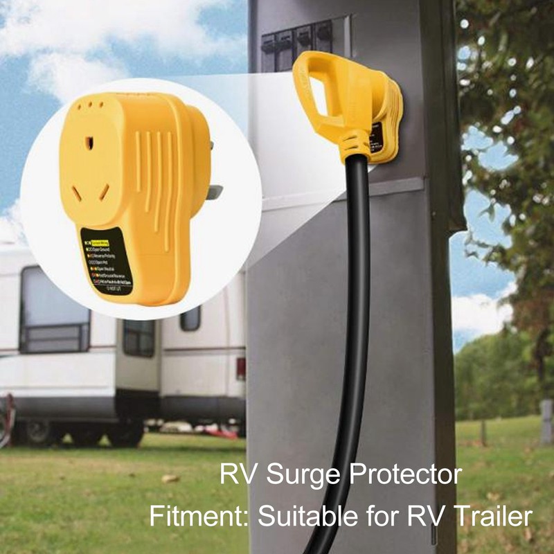 RV Surge Protector 30Amp Male to 30 Amp Female Adapter