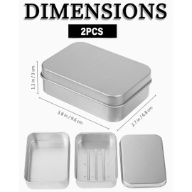 JEXOWIQ Soap Dishes – Pack of 2 Aluminium Soap Dishes with Drip Rack, Soap Box Travel Small Waterproof, Moisture-Resistant Rustproof Metal Soap Dishes for Home Travel