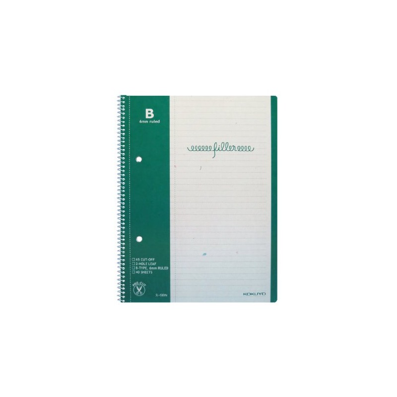 コクヨ フィラーノート 2穴 マージン罫入 B罫 A5 40枚 ス-5BN