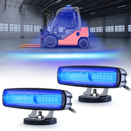 eTzone New Magnets LED Forklift Safety Lights Blue 30W DC 12-80V Warehouse Warning Lights Truck Safety Lights Side Zone Warning Lights 2 Pack