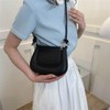 Small PU Leather Shoulder Bag for Women Black Purse Minimalism