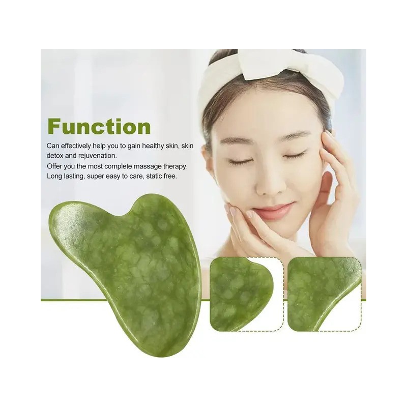 Rodillo De Masaje Facial De Jade Gua Sha Rejuvenece Kit