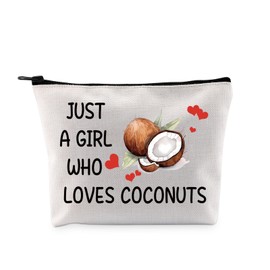 G2TUP Funny Coconuts Lovers Gift Who Loves Coconuts Makeup Bag Fruits Mom Cosmetic Bag Fruits Lovers Gift (Who Loves Coconuts MB)