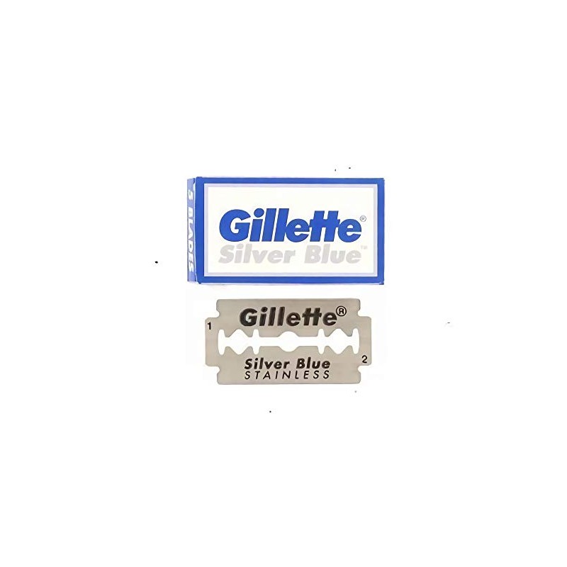 50 Silver Blue Double Edge Razor Stainless Blades Made in