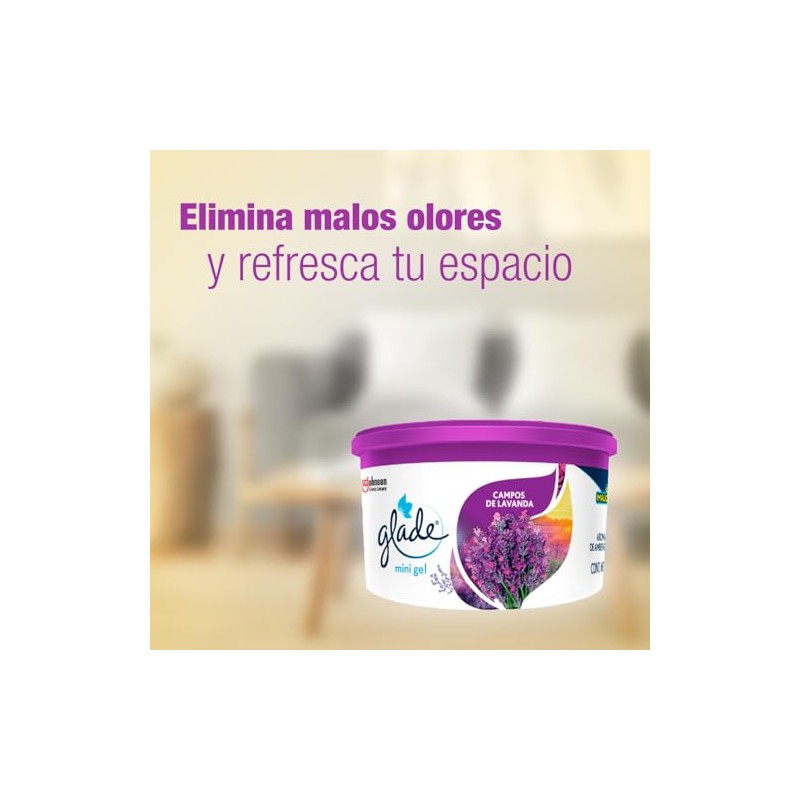 Glade Aromatizante para Hogar Mini Gel Aroma Campos de Lavanda,