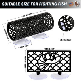 Abizoo Betta Fish Tank Accessories Decorations,Betta Tunnel Swim Tube Black Soft Edged Betta Hammock Bed, Shrimp guppies Hideout Betta Shelter Toys, Aquarium Moss Ledge - Perfect for Betta Tanks
