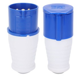 2Pcs 32 Amp Plug, 32Amp Industrial Connector 1‑Phase 3 Pin Industrial Plug, Explosion‑Proof Waterproof 32A 220‑250V 2P+E, Male And Female Locking Plug Socket Connector Industrial